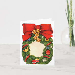 Weihnachtskarte mit antikem Kranz Karte