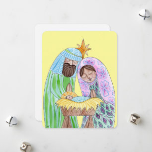 Weihnachtskarte mit Aquarell-Illustration zur Gebu Feiertagskarte