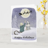 Weihnachtskarte mit Australian Shepherd Karte (Gelbe Blume)