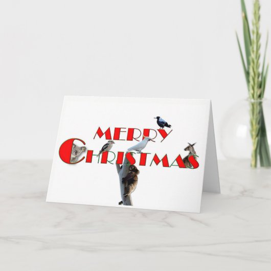 Weihnachtskarte mit australischen Tieren Feiertagskarte (Vorderseite)