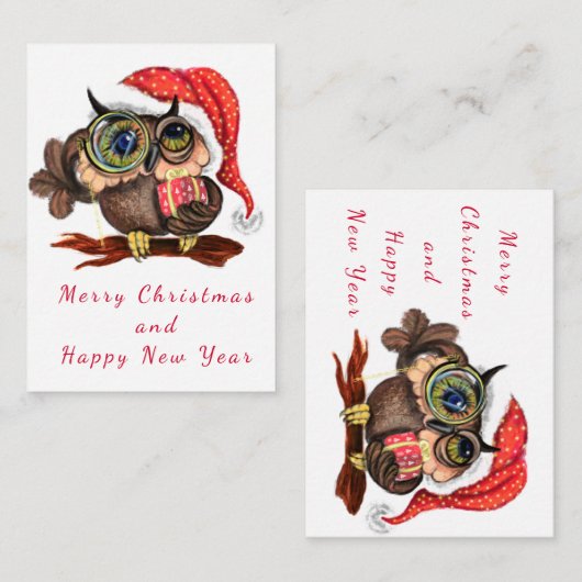 Weihnachtskarte mit Babyschale mit Geschenk Mitteilungskarte (Vorne/Hinten)