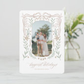 Weihnachtskarte mit Band Feiertagskarte (Stehend Vorderseite)