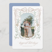 Weihnachtskarte mit Band Feiertagskarte (Vorne/Hinten)