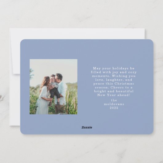 Weihnachtskarte mit Band Feiertagskarte (Rückseite)