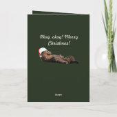 Weihnachtskarte mit Bärenjungen und Adler Feiertagskarte (Rückseite)