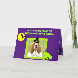 Weihnachtskarte mit Basset Hexe & Cauldron Karte