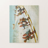 Weihnachtskarte mit BauernWedding Wilhelm Larsen Puzzle (Vertikal)