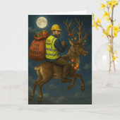 Weihnachtskarte mit Bauleiter und Rentier Karte (Gelbe Blume)