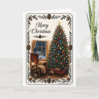Weihnachtskarte mit Baum Feiertagskarte