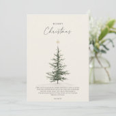 Weihnachtskarte mit Baum und Bibelvers Dankeskarte (Stehend Vorderseite)