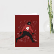 Weihnachtskarte mit Bigfoot und Santa