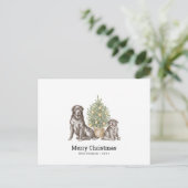 Weihnachtskarte mit Black Labrador Dog Family Postkarte (Stehend Vorderseite)