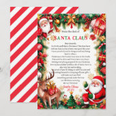 Weihnachtskarte mit Brief vom Weihnachtsmann Einladung (Vorne/Hinten)