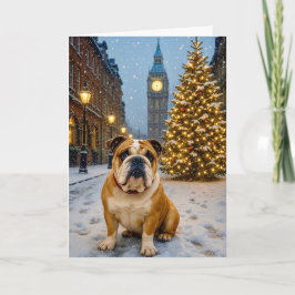 Weihnachtskarte mit Bulldogge Feiertagskarte
