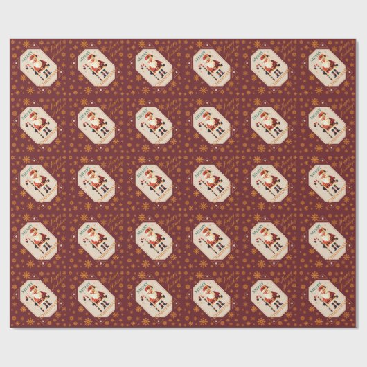 Weihnachtskarte mit Candy Cane Geschenkpapier (Flach)