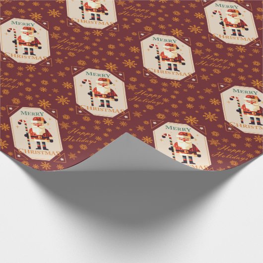 Weihnachtskarte mit Candy Cane Geschenkpapier (Ecke)