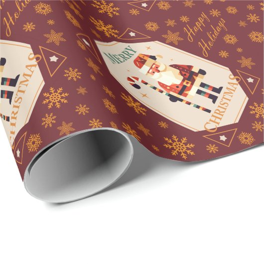 Weihnachtskarte mit Candy Cane Geschenkpapier (Rolleneckpunkt)