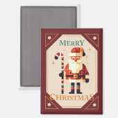 Weihnachtskarte mit Candy Cane Magnet (Vorderseite/Rückseite)