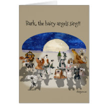 Weihnachtskarte mit Cartoon-Hund für die Feiertage