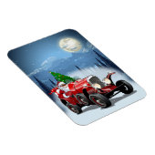 Weihnachtskarte mit Cartoon Retroauto & cool Santa Magnet (Rechte Seite)