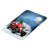 Weihnachtskarte mit Cartoon Retroauto & cool Santa Magnet (Linke Seite)