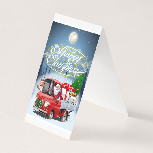 Weihnachtskarte mit Cartoon Santa`s LKW (Rückseite)