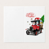 Weihnachtskarte mit Cartoon Santa`s LKW (Außenseite Aufgefaltet)