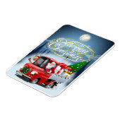 Weihnachtskarte mit Cartoon Santa`s LKW Magnet (Linke Seite)