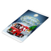 Weihnachtskarte mit Cartoon Santa`s LKW Magnet (Linke Seite)