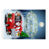 Weihnachtskarte mit Cartoon Santa`s LKW Magnet (Horizontal)