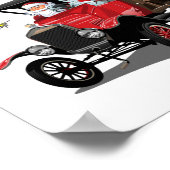 Weihnachtskarte mit Cartoon Santa`s LKW Poster (Ecke)