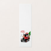 Weihnachtskarte mit Cartoon Santa und Hirsche (Außenseite Aufgefaltet)