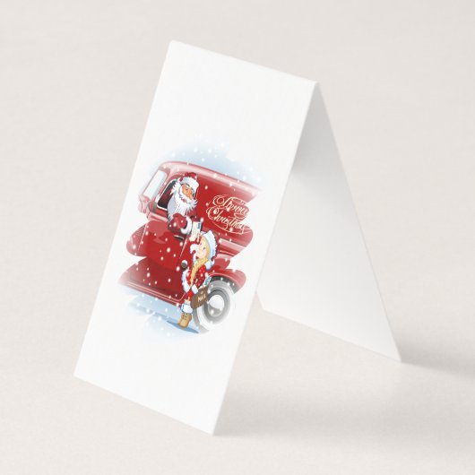 Weihnachtskarte mit Cartoon Snow Maiden - Postman (Vorderseite)
