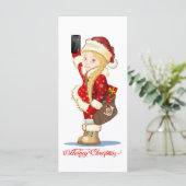 Weihnachtskarte mit Cartoon Snow Maiden - Postman (Stehend Vorderseite)