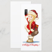 Weihnachtskarte mit Cartoon Snow Maiden - Postman (Vorne/Hinten)