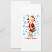 Weihnachtskarte mit Cartoon Snow Maiden - Postman (Vorne/Hinten)