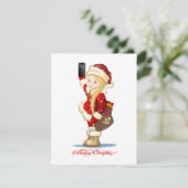 Weihnachtskarte mit Cartoon Snow Maiden - Postman (Stehend Vorderseite)