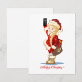 Weihnachtskarte mit Cartoon Snow Maiden - Postman (Vorne/Hinten)
