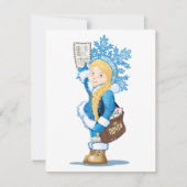 Weihnachtskarte mit Cartoon Snow Maiden - Postman (Vorderseite)