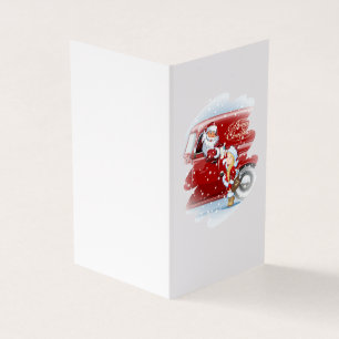 Weihnachtskarte mit Cartoon Snow Maiden - Postman