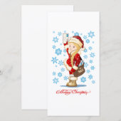 Weihnachtskarte mit Cartoon Snow Maiden - Postman (Vorne/Hinten)