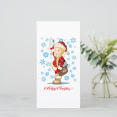Weihnachtskarte mit Cartoon Snow Maiden - Postman (Stehend Vorderseite)