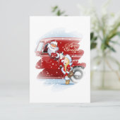 Weihnachtskarte mit Cartoon Snow Maiden - Postman (Stehend Vorderseite)