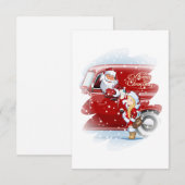 Weihnachtskarte mit Cartoon Snow Maiden - Postman (Vorne/Hinten)
