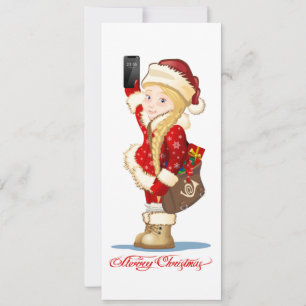 Weihnachtskarte mit Cartoon Snow Maiden - Postman Feiertagskarte
