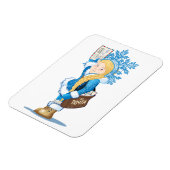 Weihnachtskarte mit Cartoon Snow Maiden - Postman Magnet (Linke Seite)