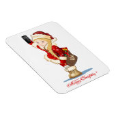 Weihnachtskarte mit Cartoon Snow Maiden - Postman Magnet (Rechte Seite)