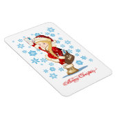 Weihnachtskarte mit Cartoon Snow Maiden - Postman Magnet (Rechte Seite)