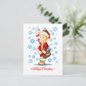 Weihnachtskarte mit Cartoon Snow Maiden - Postman Postkarte (Stehend Vorderseite)