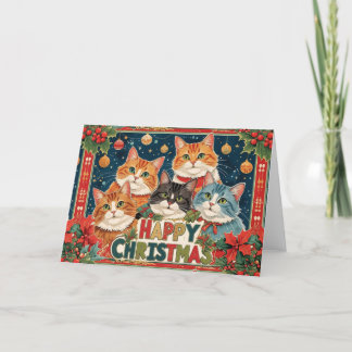 Weihnachtskarte mit Cats-Design Feiertagskarte